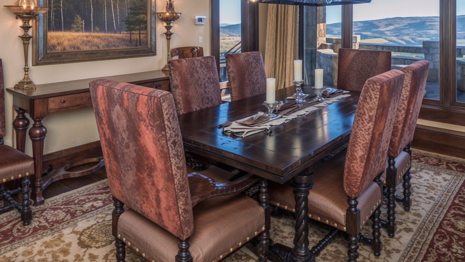 elegant dining room with panoramic views