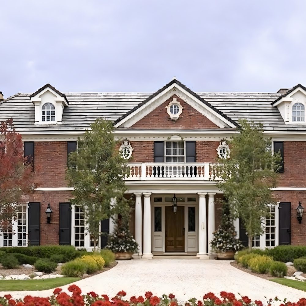 01 elegant georgian style mansion exterior in cherry hills