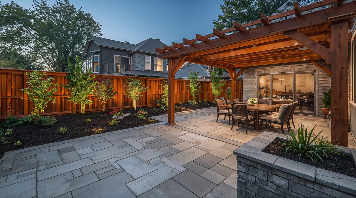Elegant Patio With Premium Landscaping Finishes