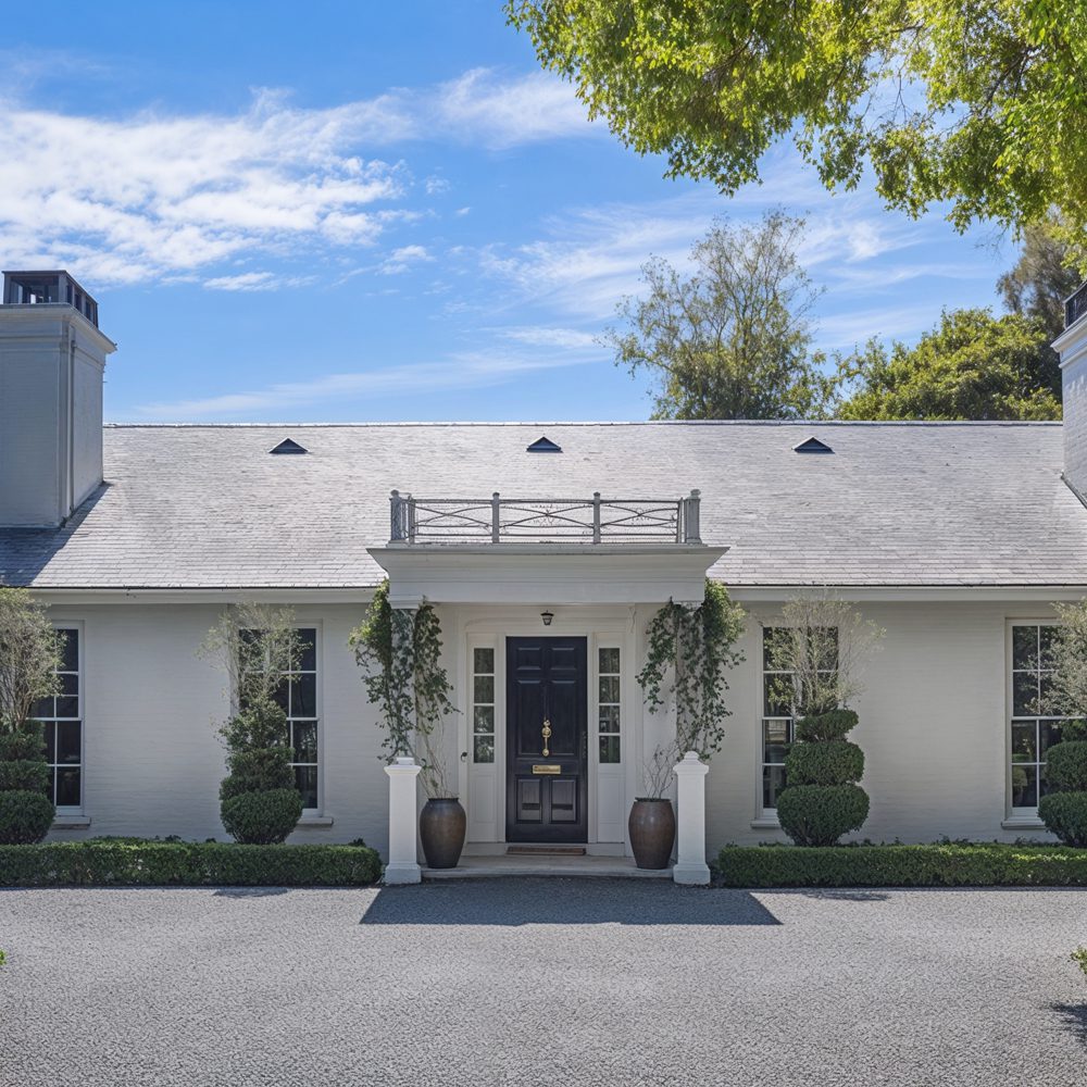 Elegant White Brick Exterior Of Gwyneth Paltrow%E2%80%99s Brentw