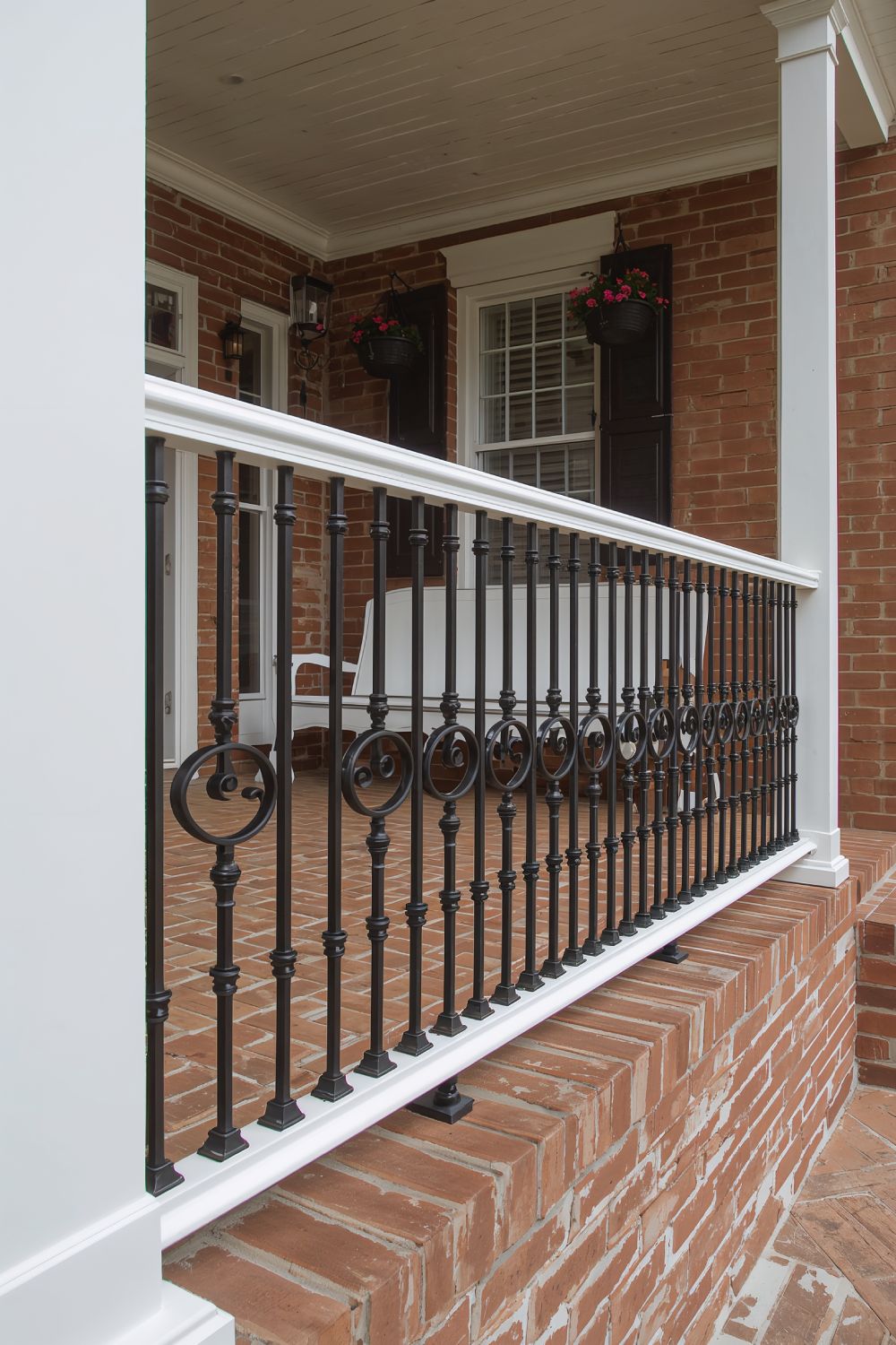 Elegant Wrought Iron Farmhouse Porch Railing