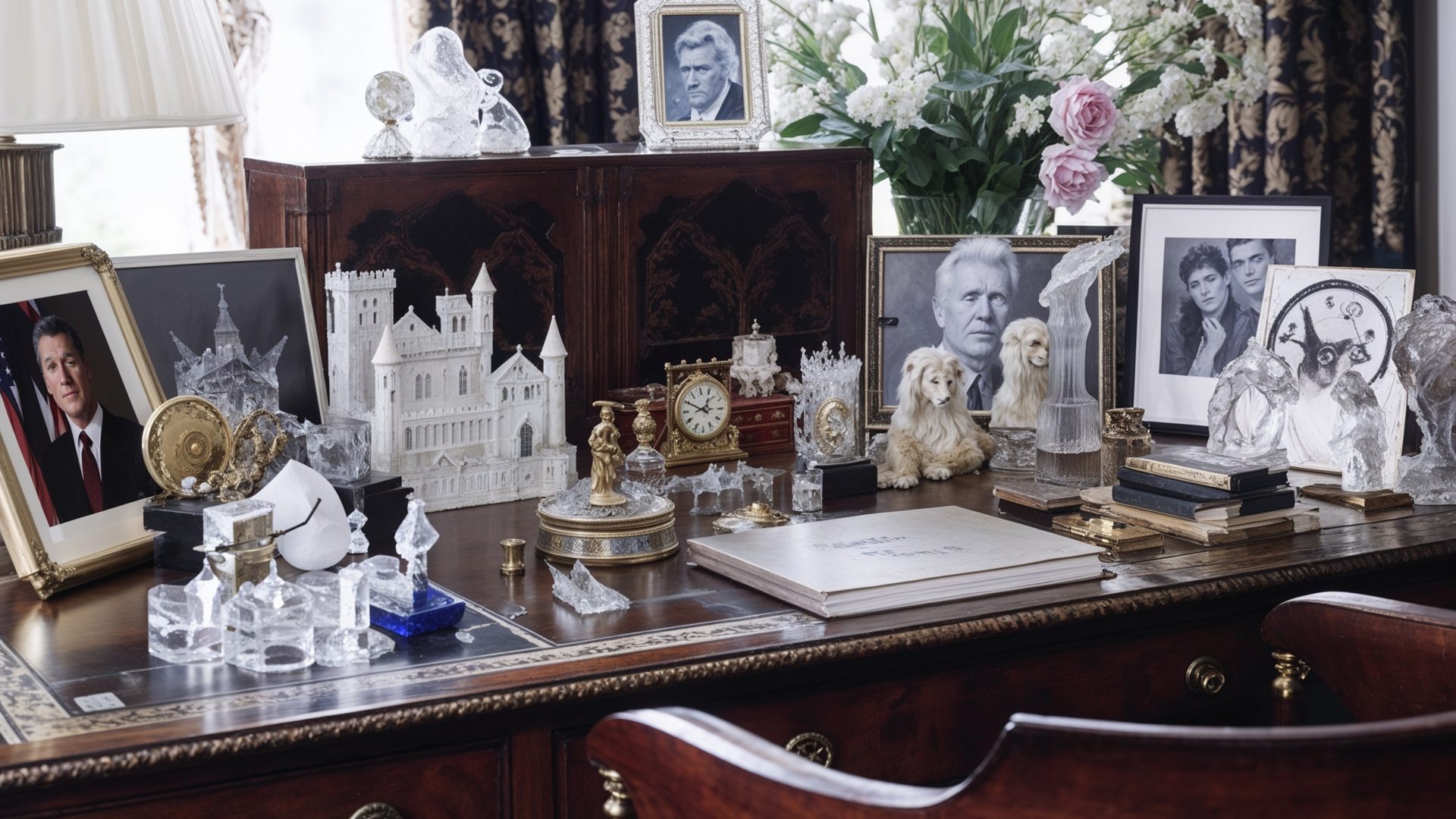 Elton John%E2%80%99s Personal Memorabilia Desk At Woodside