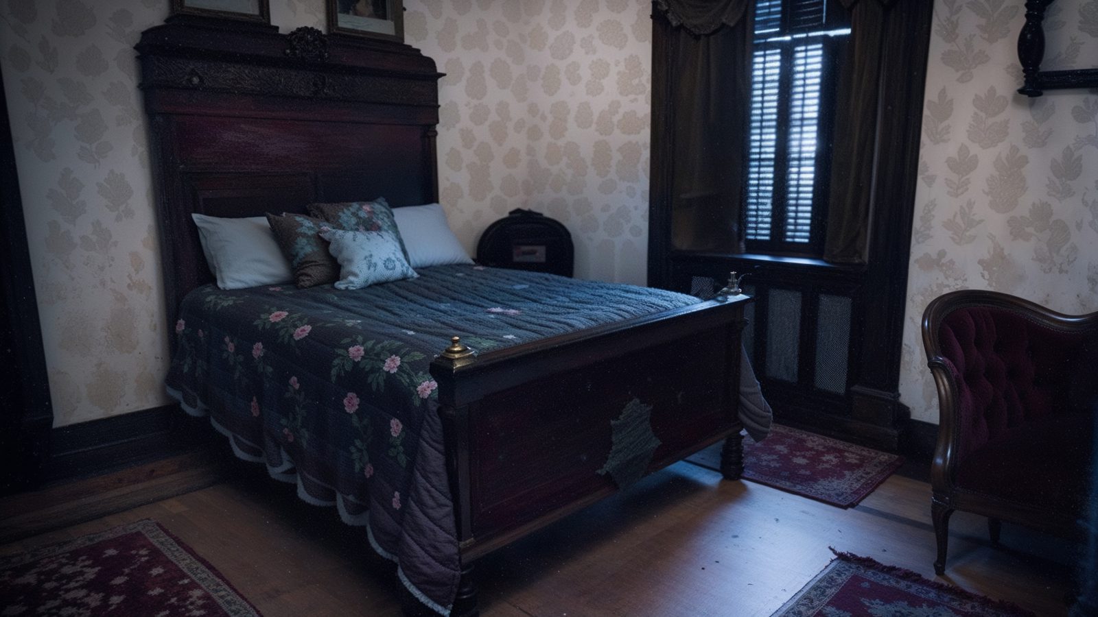 emma%e2%80%99s victorian bedroom with warm tones and antique ele