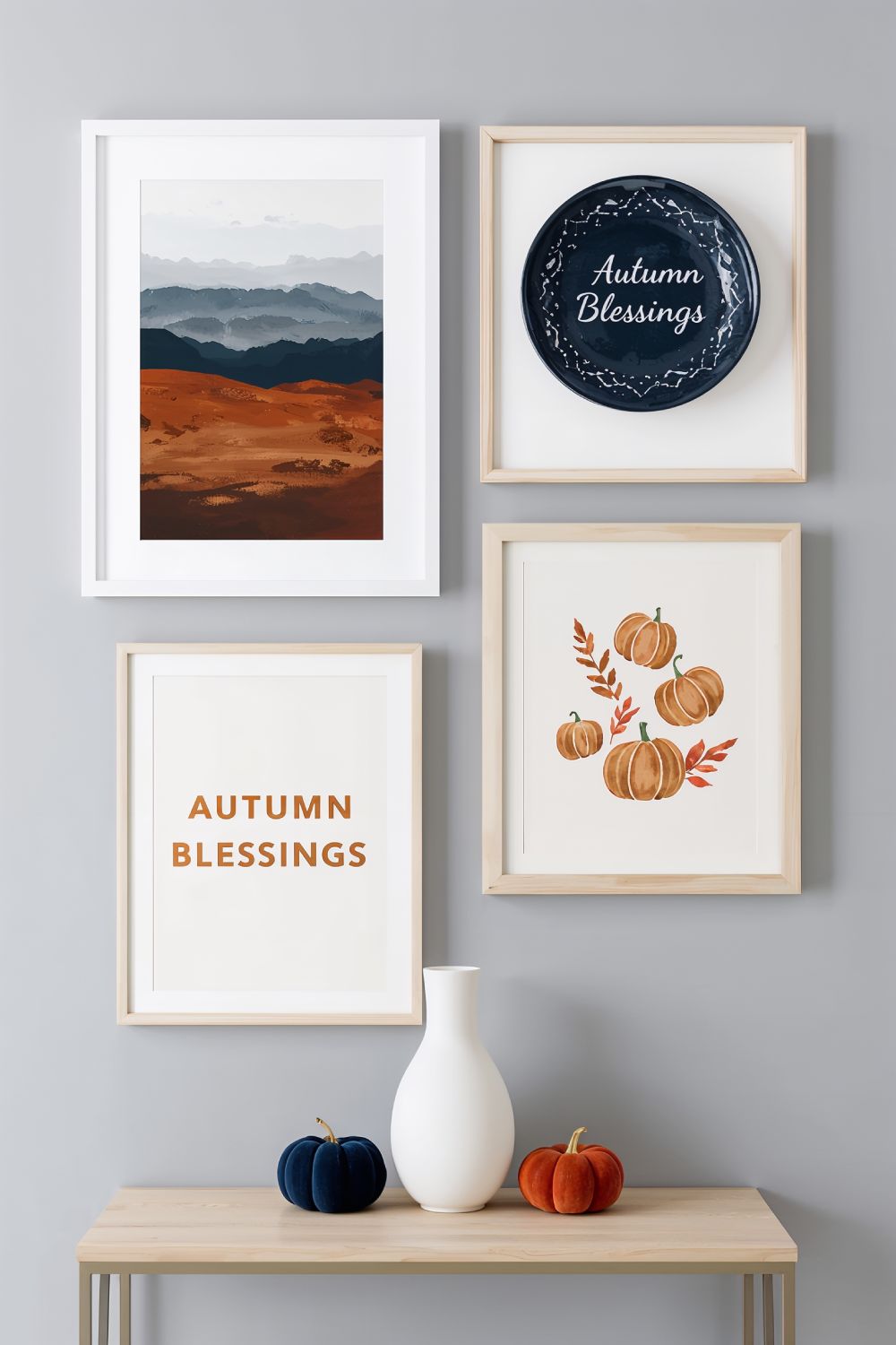 Fall Wall Art Ideas In Blue And Orange