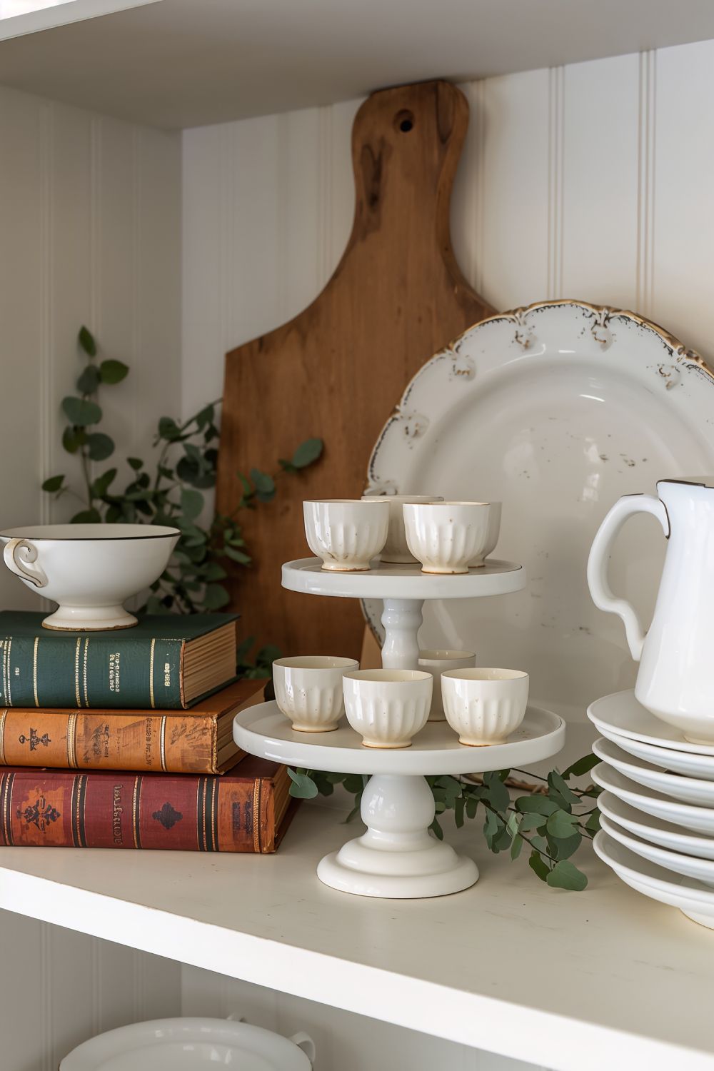 Farmhouse Hutch Layering Ideas With Height And Dimension