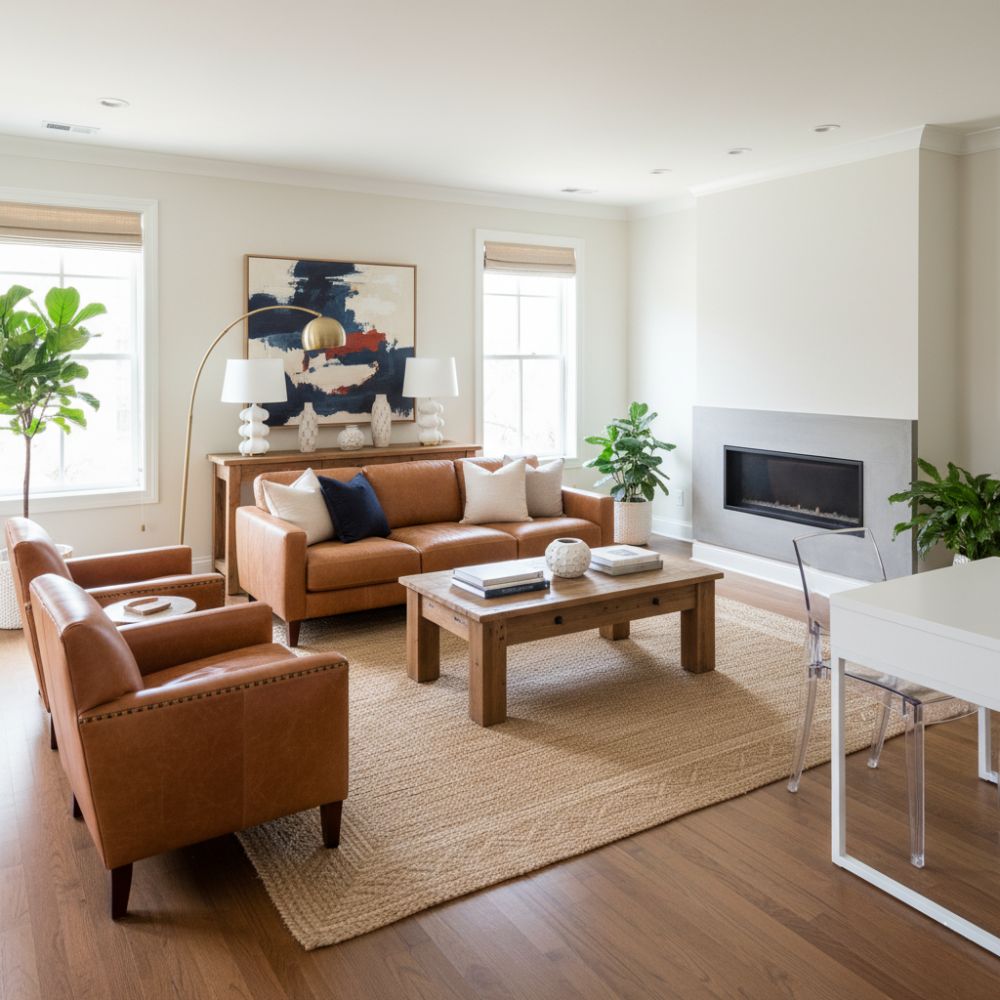 Floating Furniture Arrangement For 12x16 Rectangular Living Room