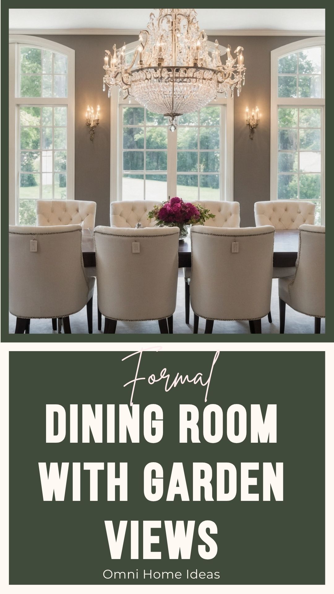 formal dining room with garden views