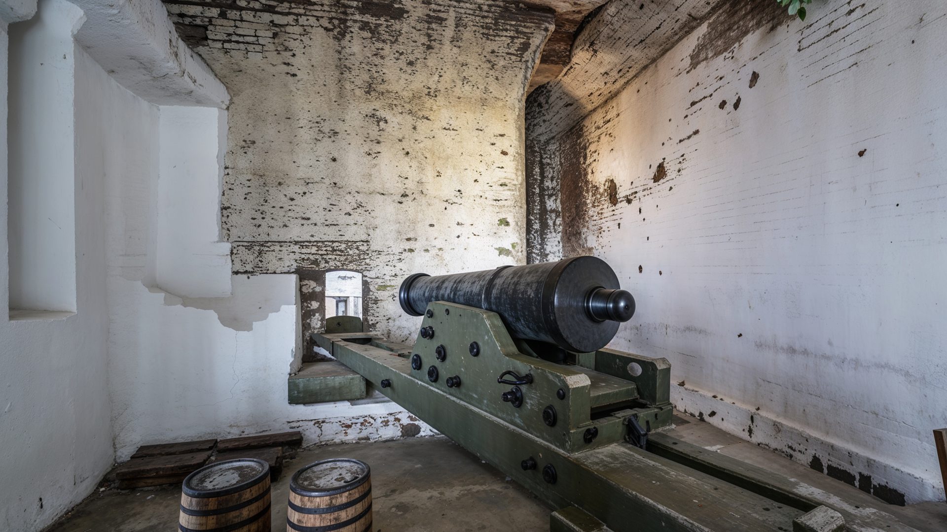 Fortress Alcatraz Civil War Cannon In The Citadel Ruins