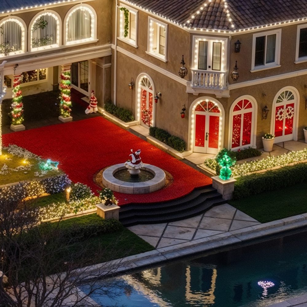 06 fountain and poolside decorations at jamie foxx%e2%80%99s man