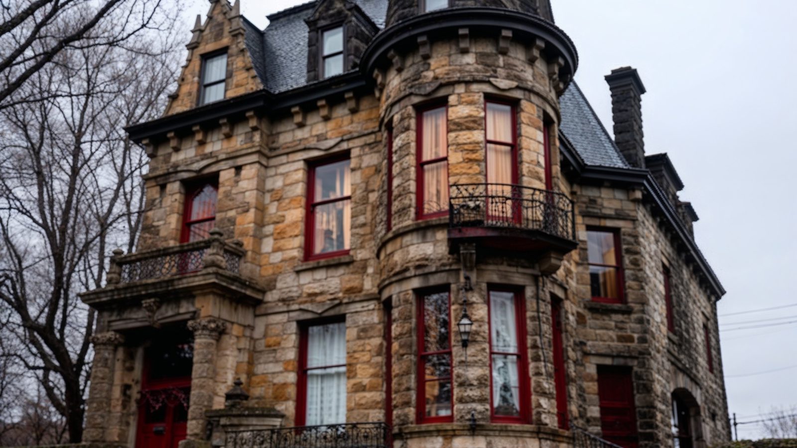 franklin castle cleveland ohio gothic mansion with turret and ir