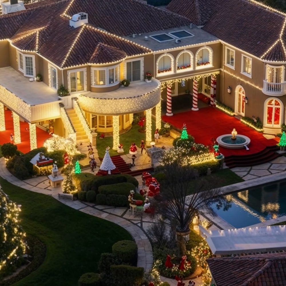 04 front entrance of jamie foxx%e2%80%99s mansion with red carpe