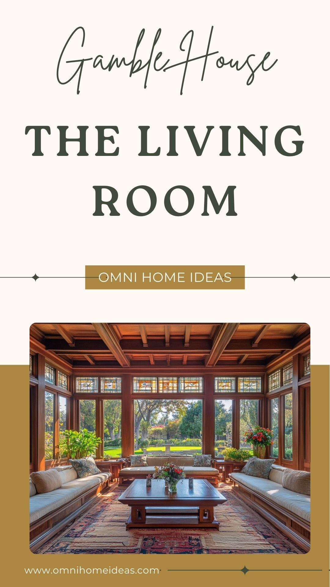 gamble house living room in pasadena