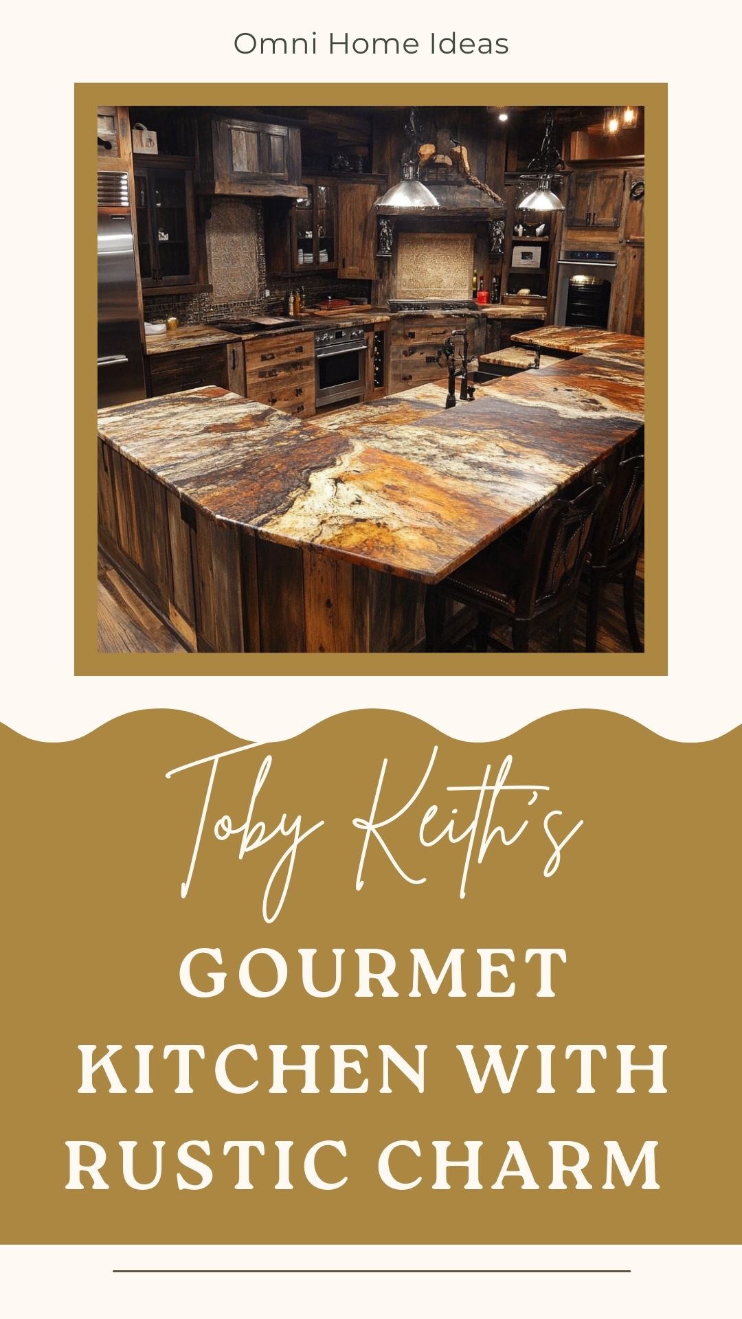 gourmet kitchen with rustic charm in toby keith’s country estate