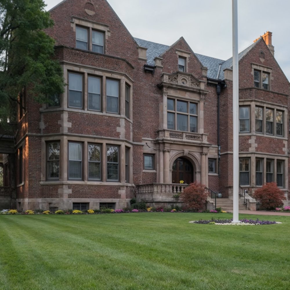 grand tudor style exterior of minnesota governor%e2%80%99s mansi