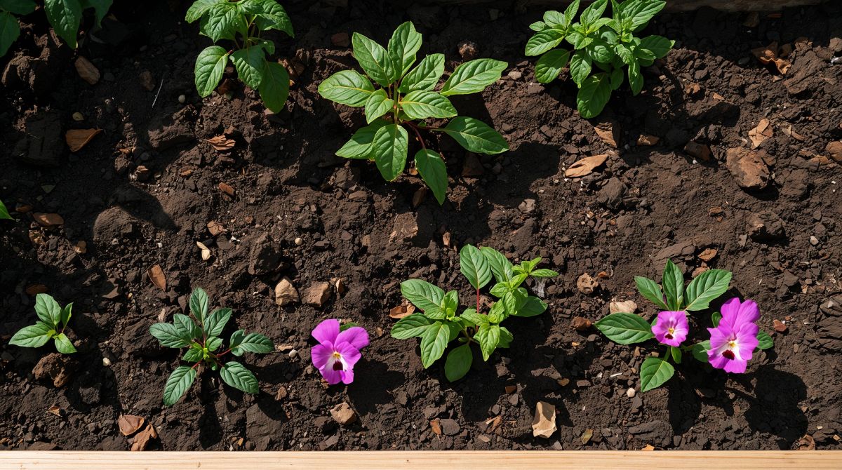 Healthy Plants Thriving In Quality Soil