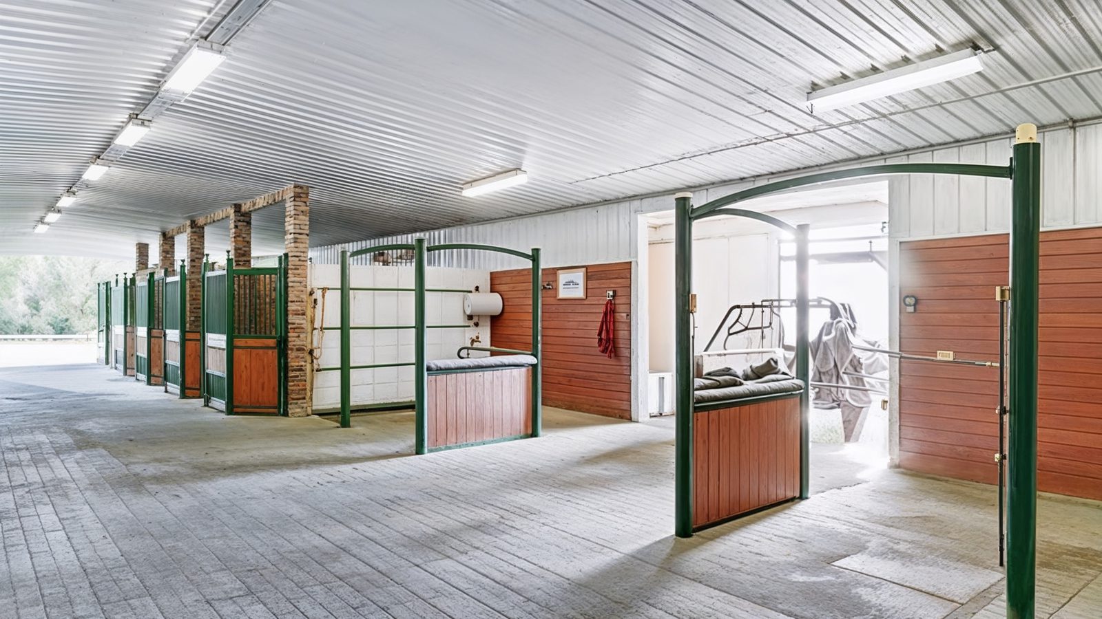 heated and cooled horse stable with modern amenities