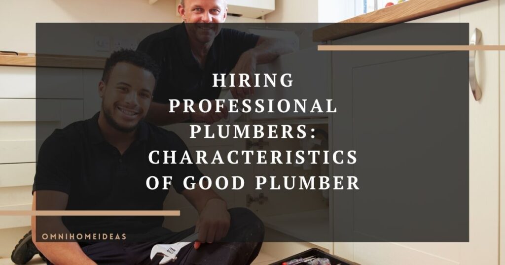 hiring professional plumbers characteristics of good plumber