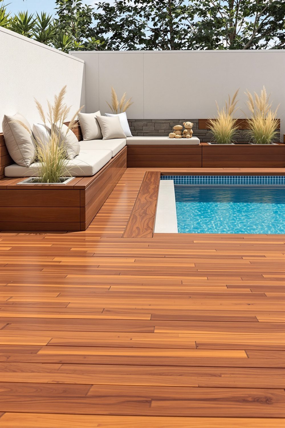 Integrated Deck Pool Small Backyard Seamless Outdoor Living