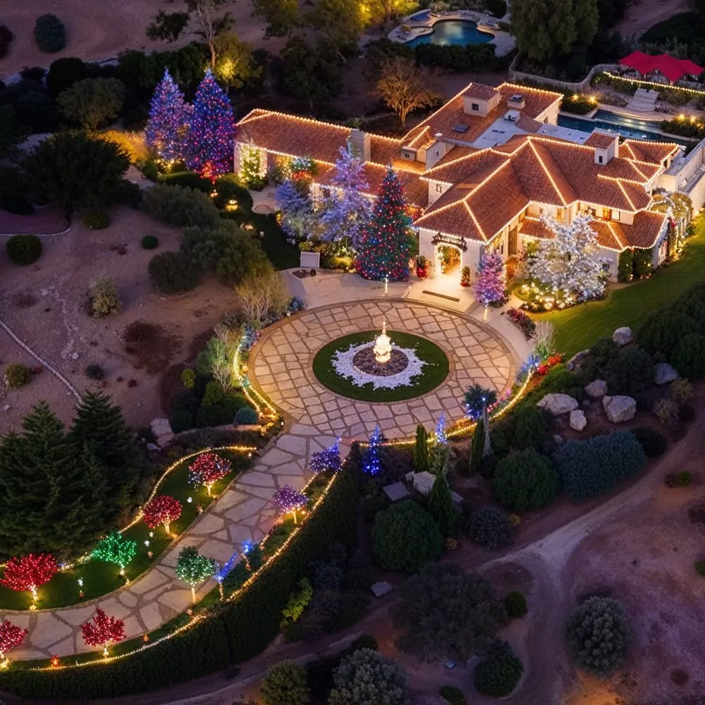 02 jamie foxx%e2%80%99s festive estate with holiday pathways