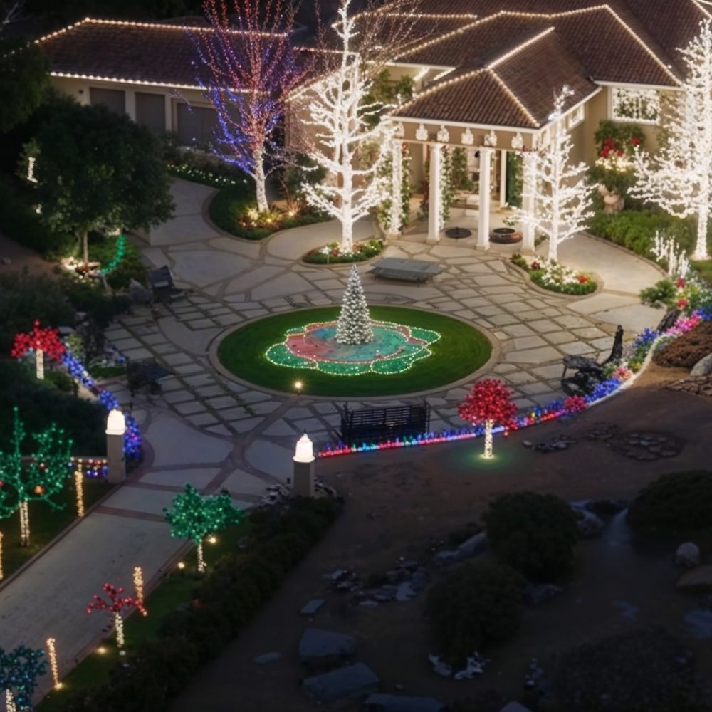 07 jamie foxx%e2%80%99s illuminated holiday pathways and trees