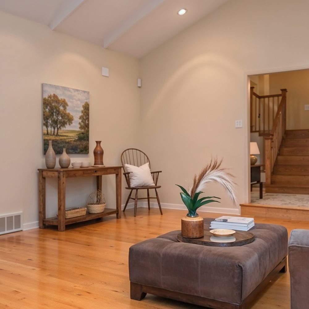 03 jason and kylie kelce%e2%80%99s vaulted ceiling living room w