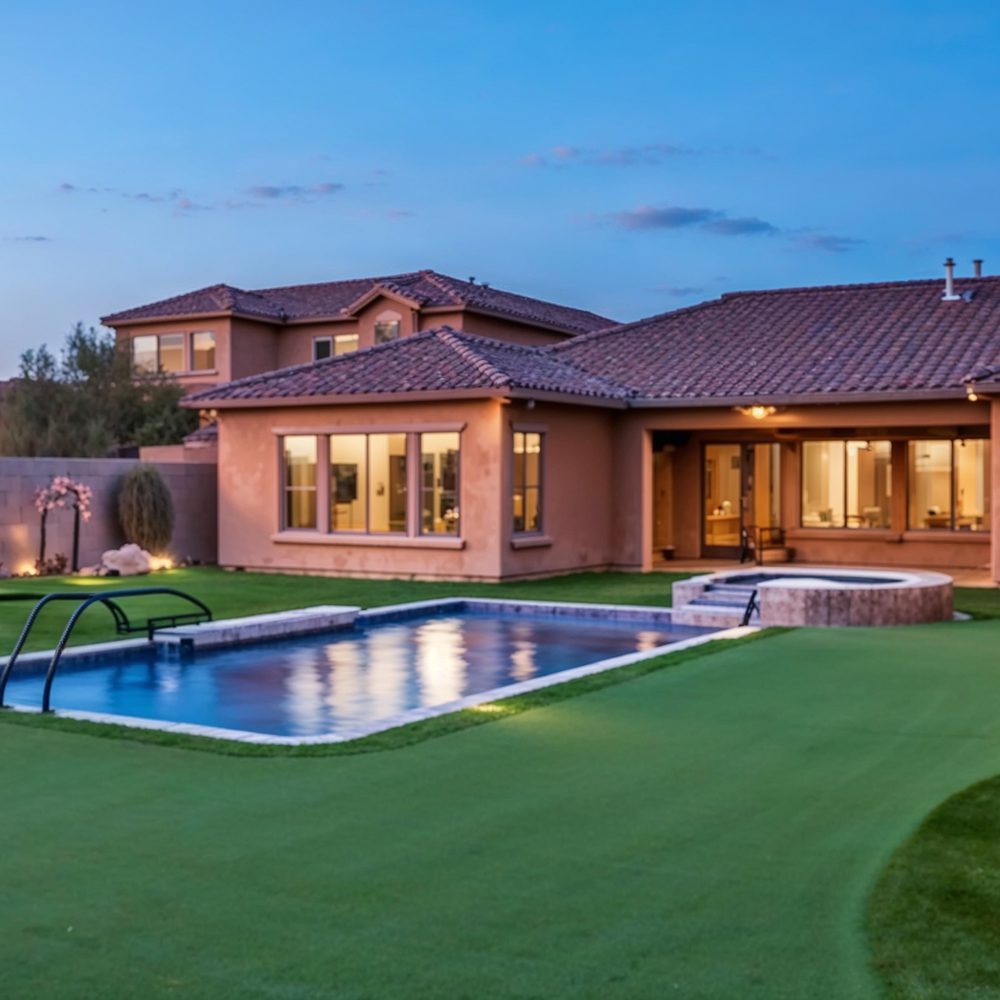 10 jon rahm%e2%80%99s stunning backyard at night in scottsdale
