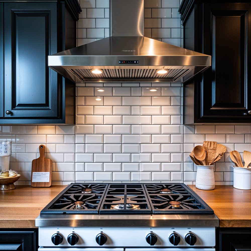 Kitchen backsplash after - classic subway tile