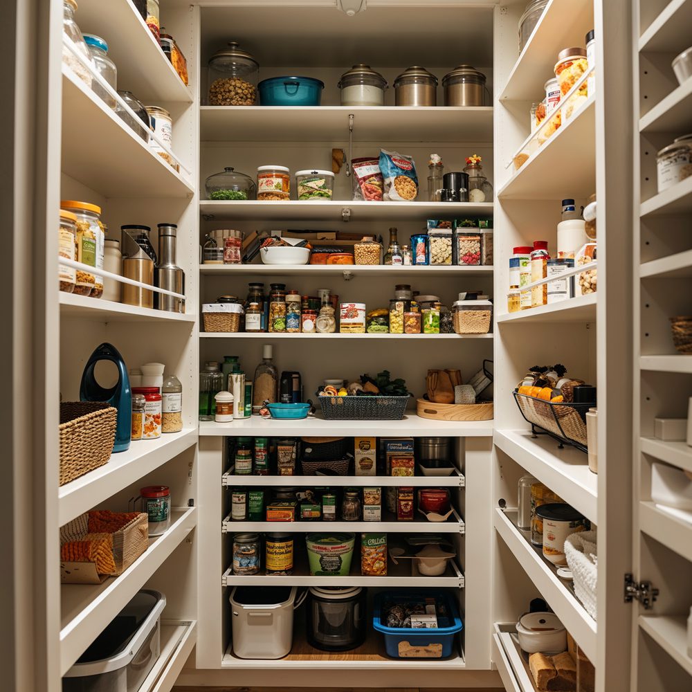 Kitchen pantry area before organization