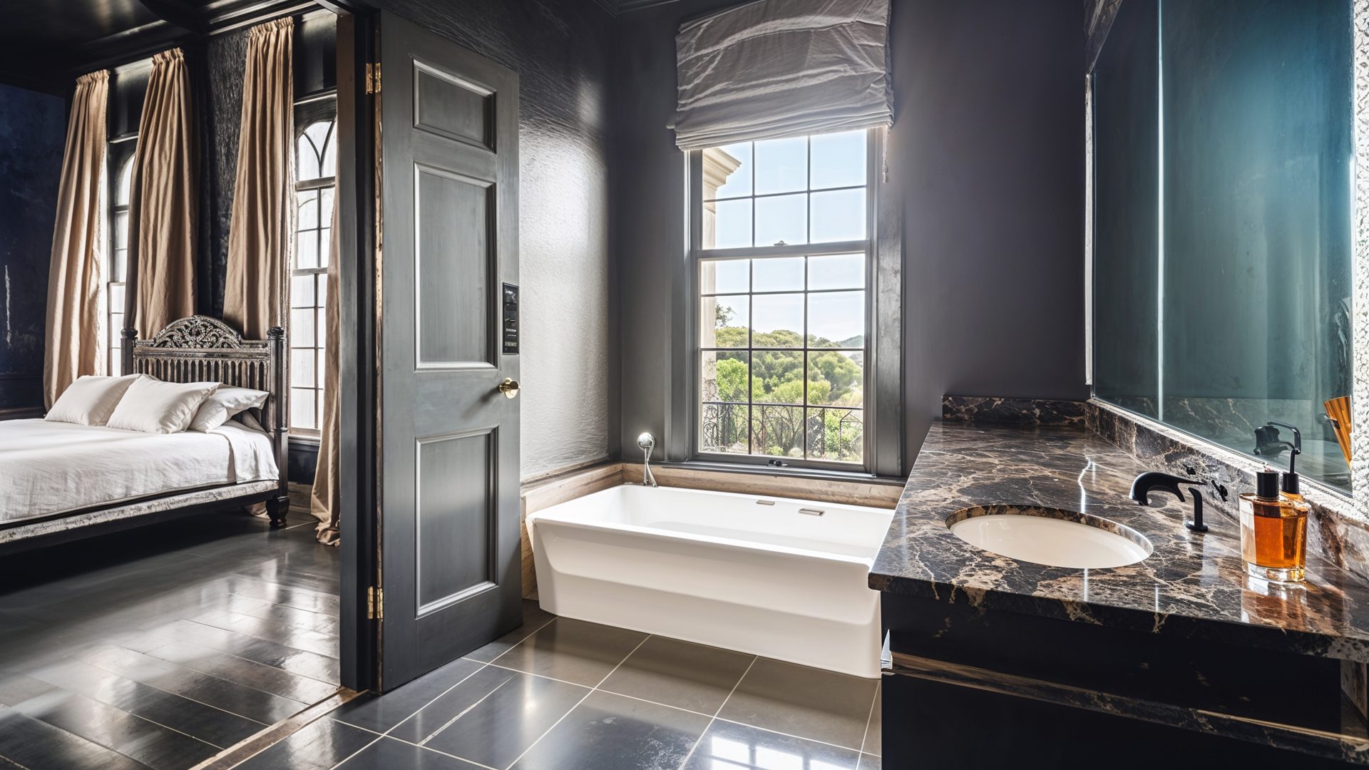 LaLaurie Mansion Master Bathroom Marble Soaking Tub French Quarter Luxury Spa