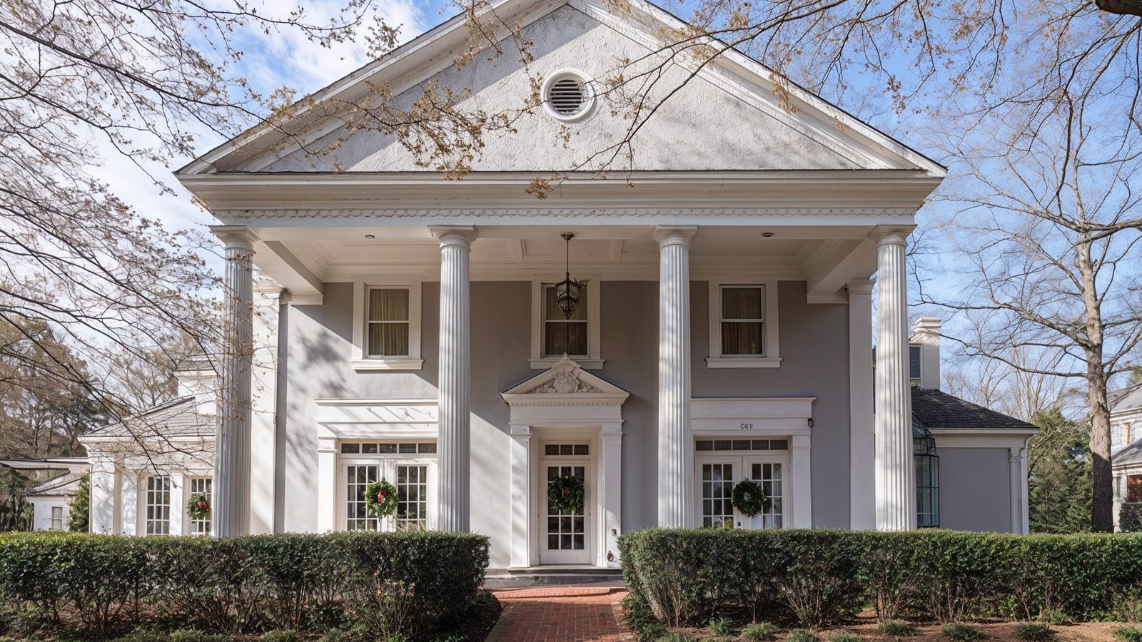 Grand Southern Colonial Revival Entrance