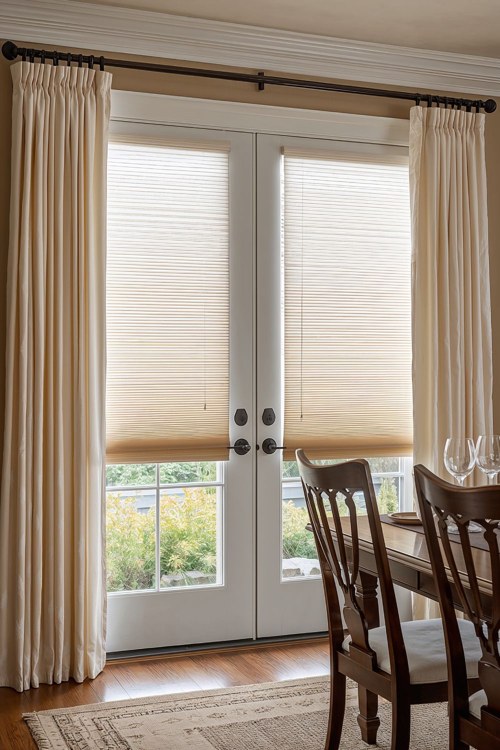 Layered Curtains And Sheer Panels For Patio Doors