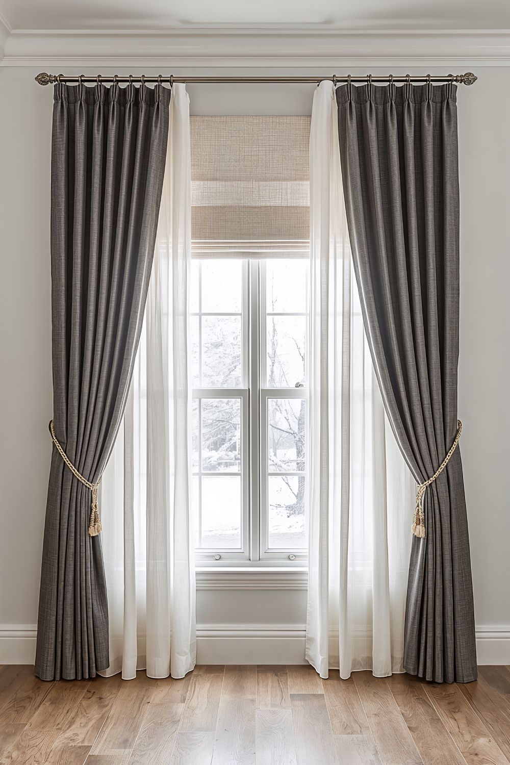 Layered Sheer And Blackout Curtains For Versatile Living Room Light Control