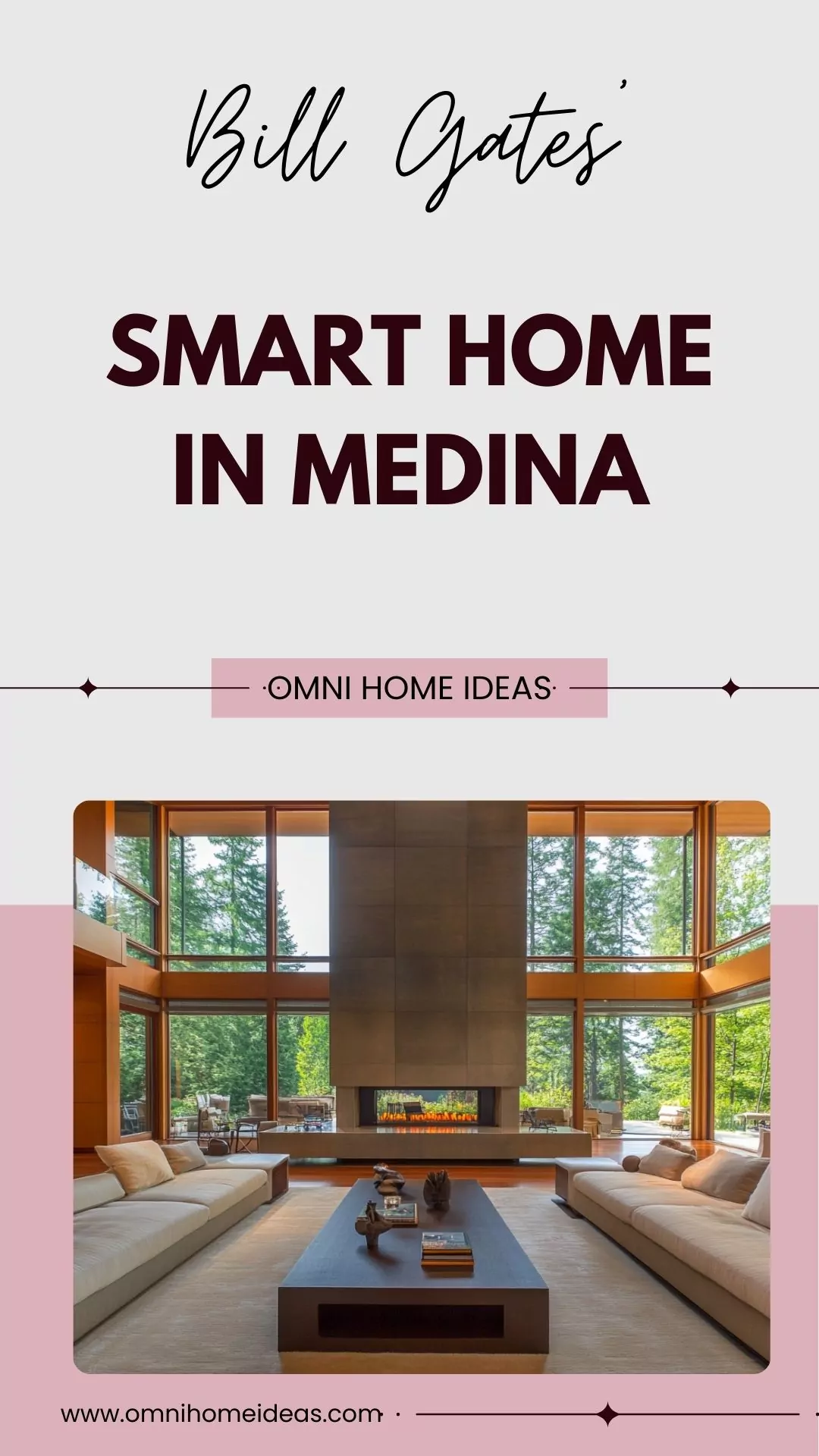 living room design bill gates' smart home in medina
