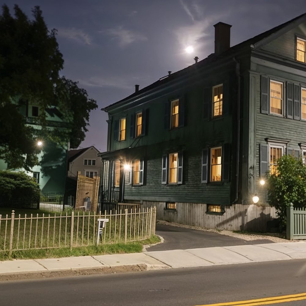 lizzie borden house exterior at night fall river victorian cha