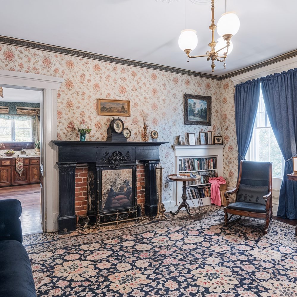 lizzie borden house parlor with victorian fireplace history pr