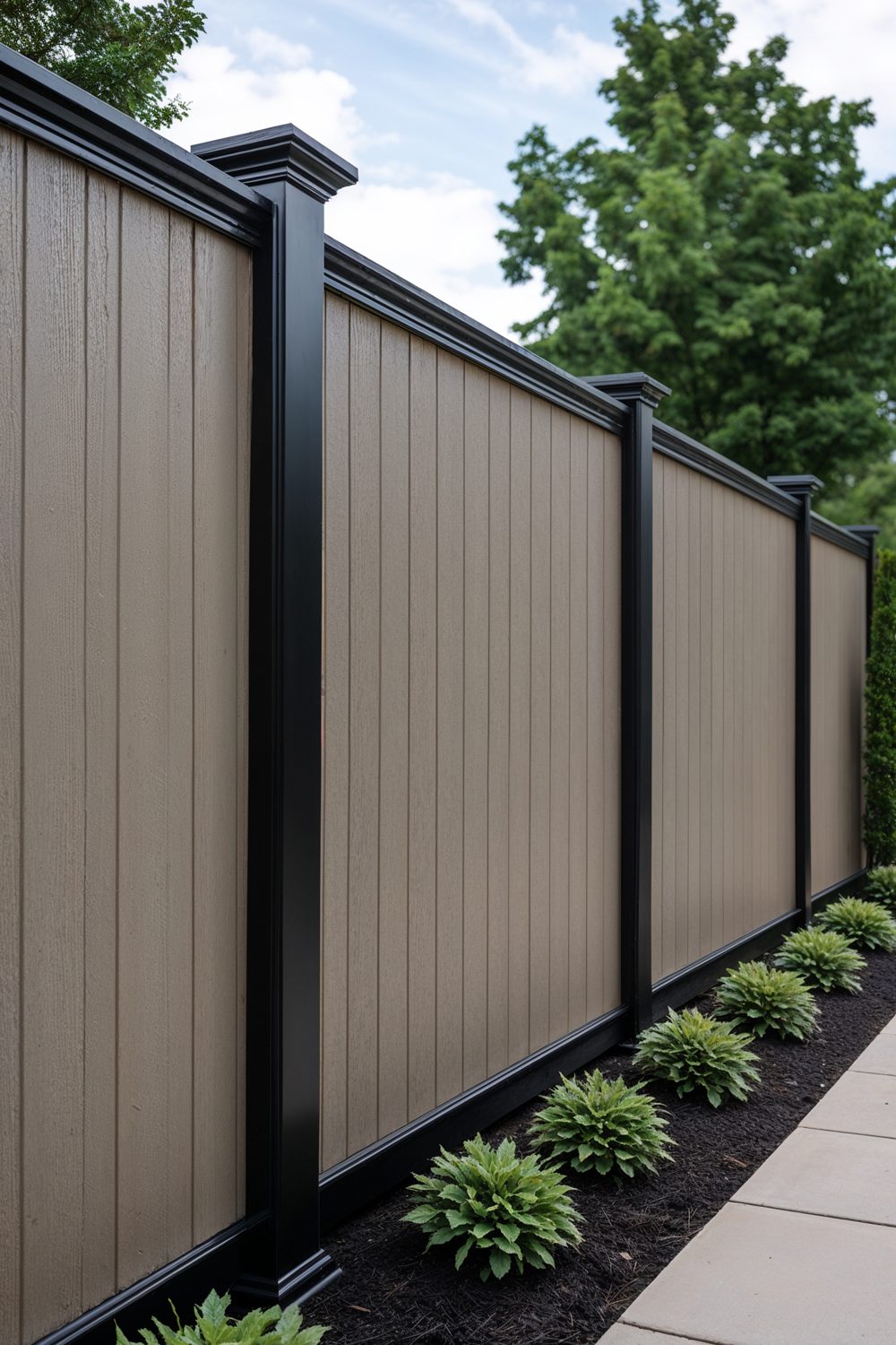 Low Maintenance 8 Foot Composite Privacy Fence In Backyard