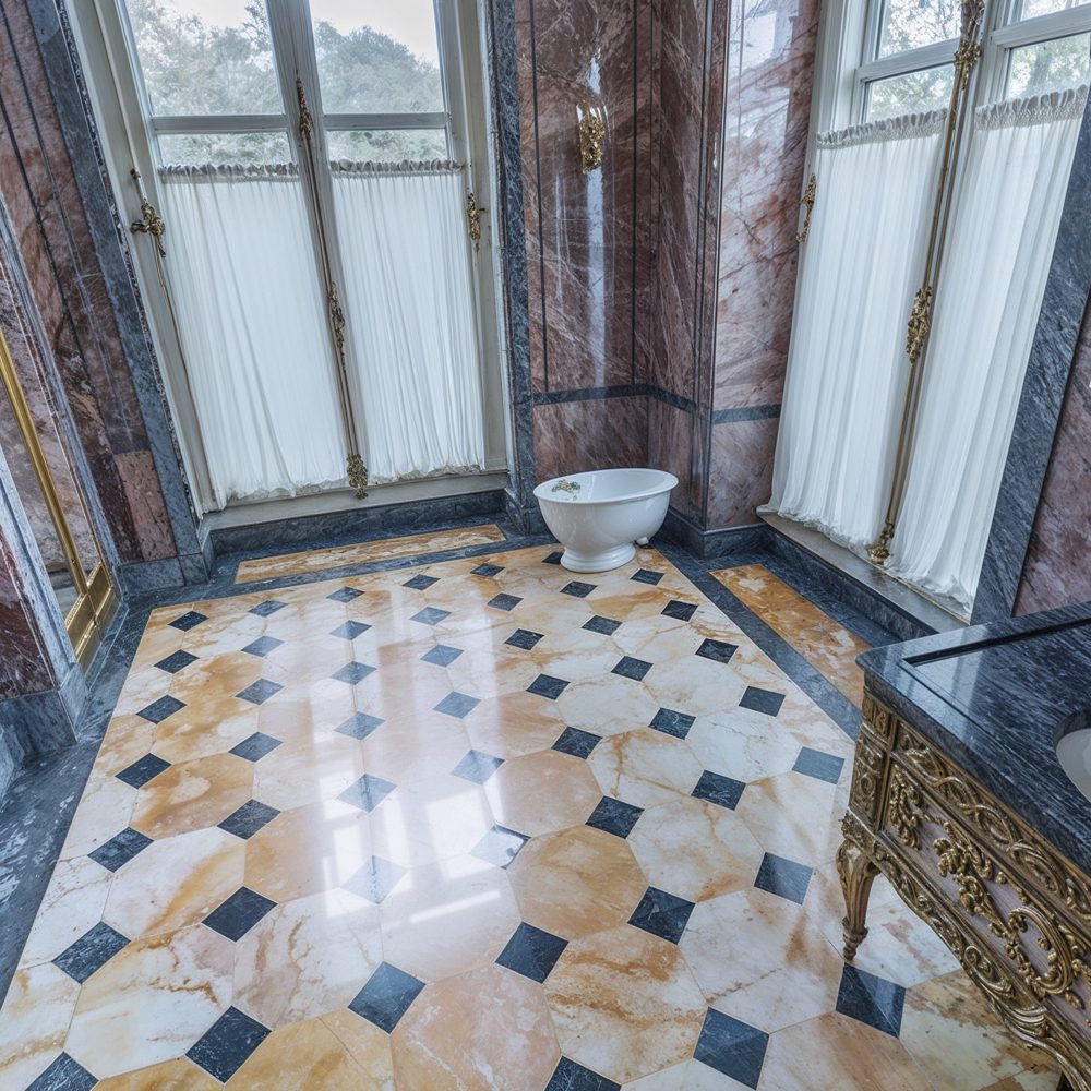 05 luxurious marble bathroom with gold details