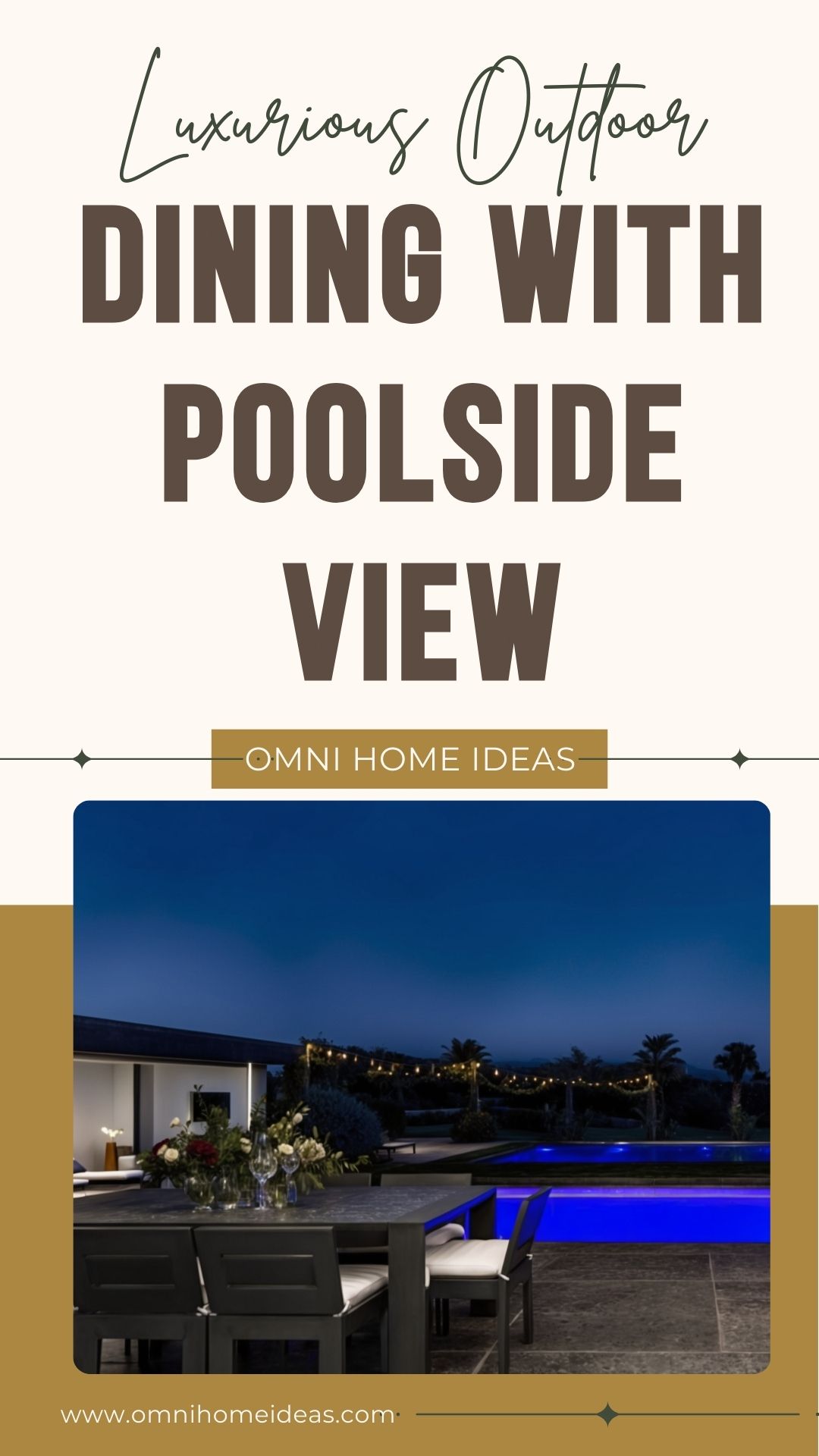 luxurious outdoor dining with poolside view