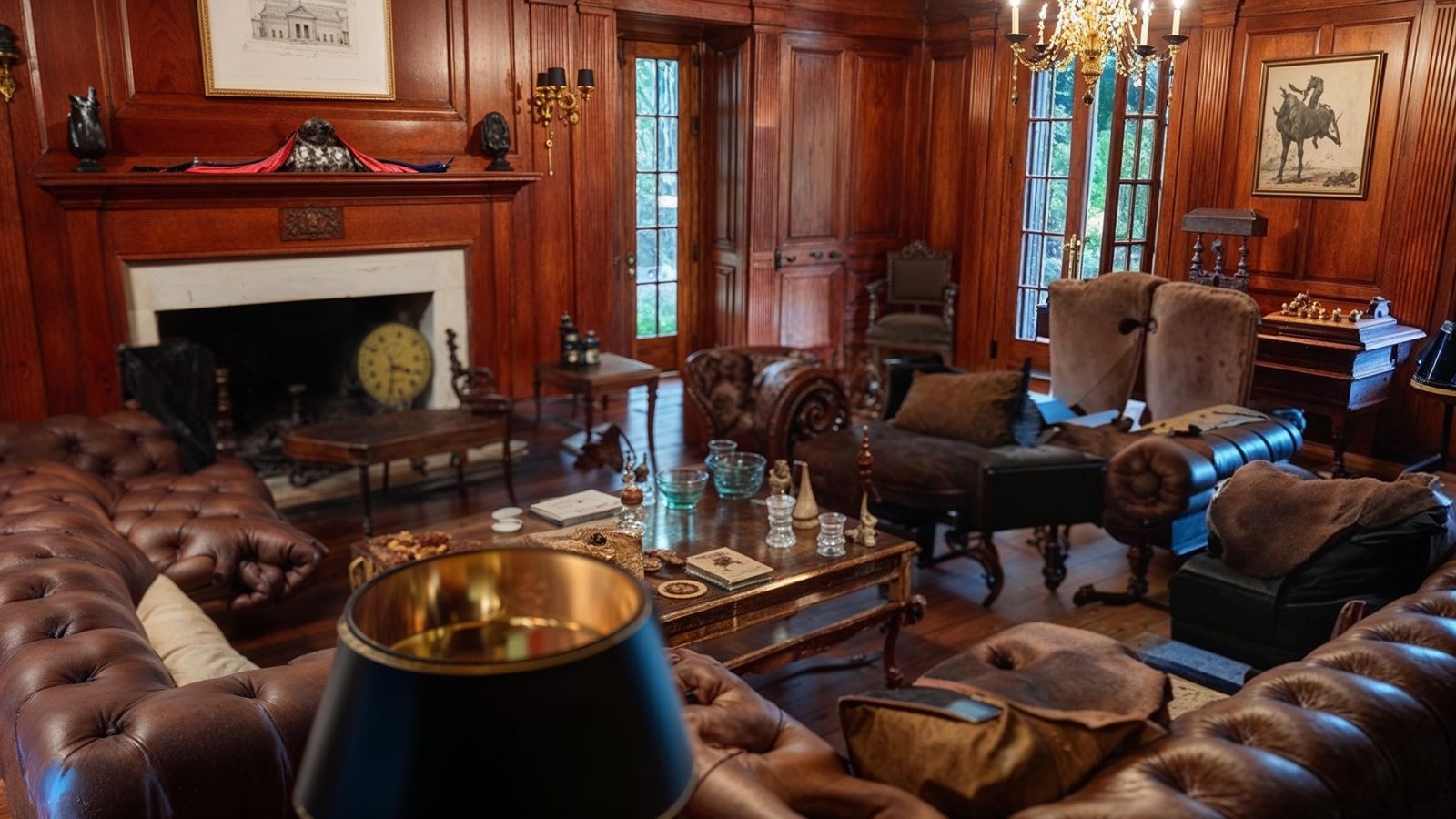 luxurious wood paneled living room in biden%e2%80%99s wilmington