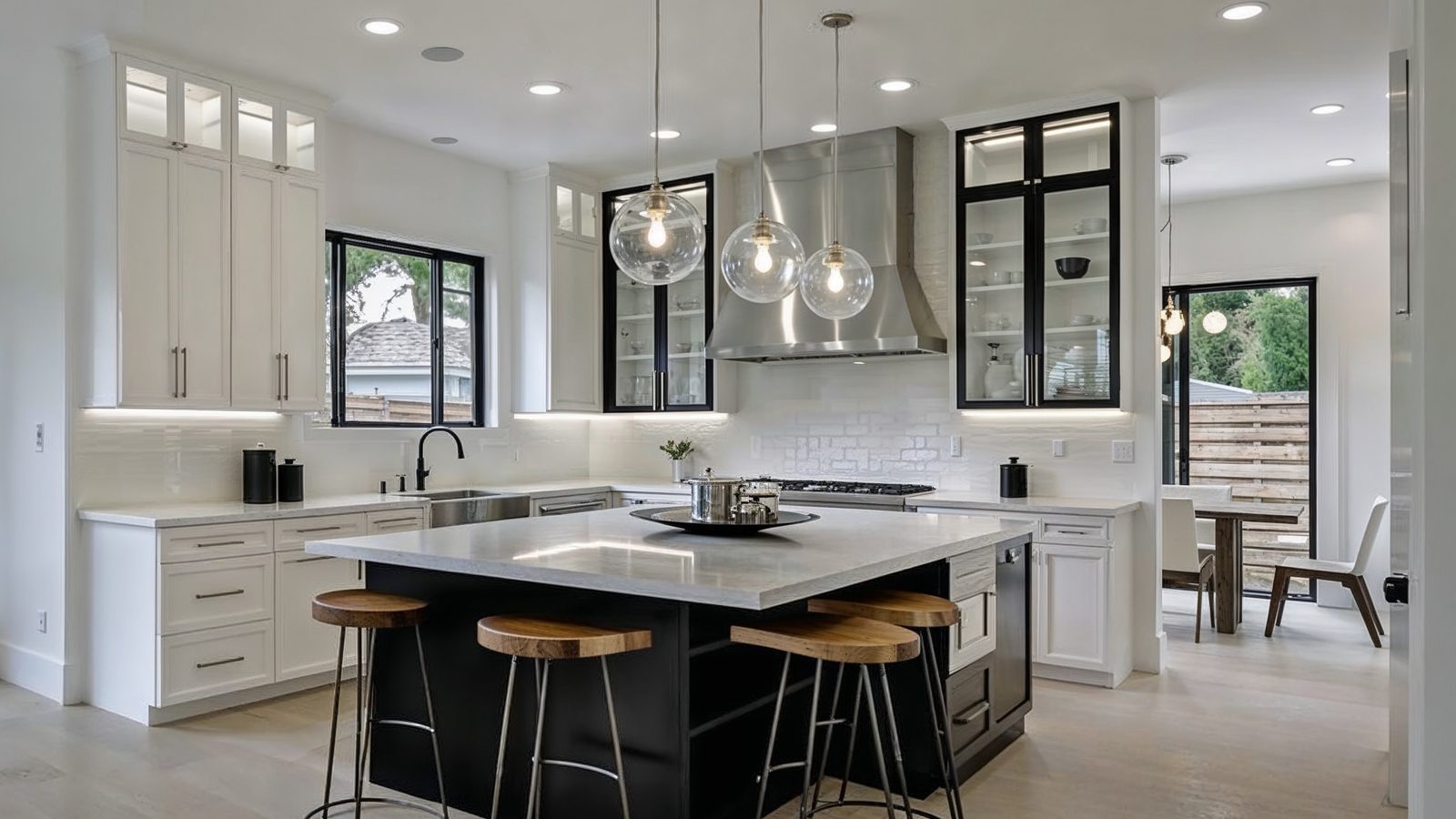 luxury kitchen with statement island