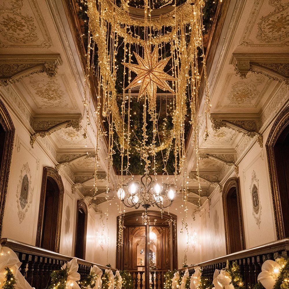08 magical hallway draped in gold