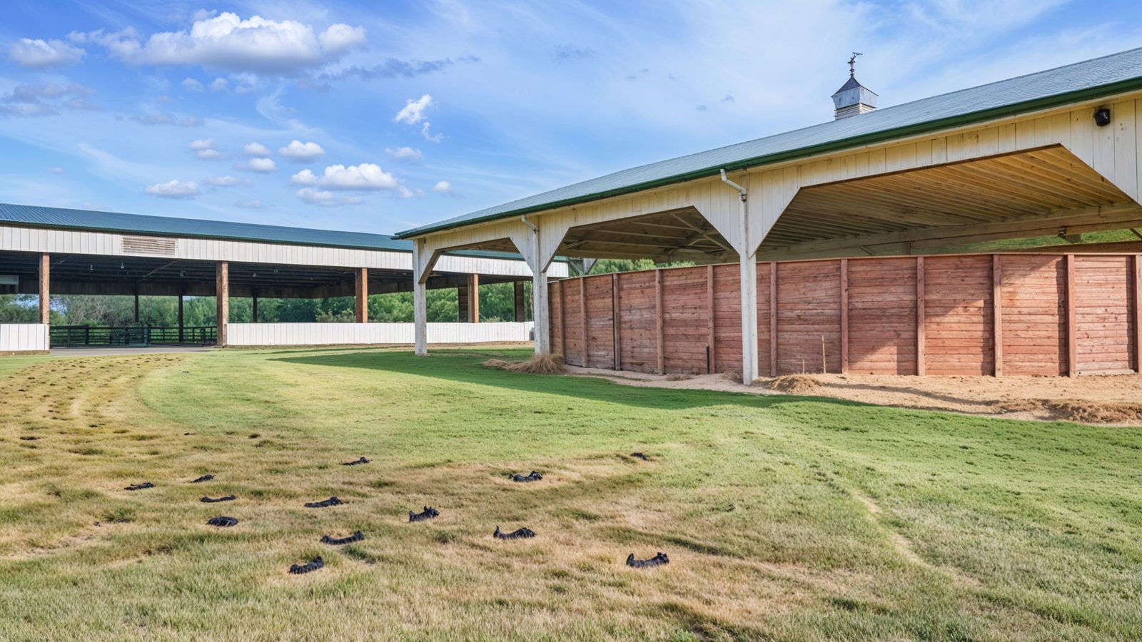 manicured pastures and riding trails on the estate