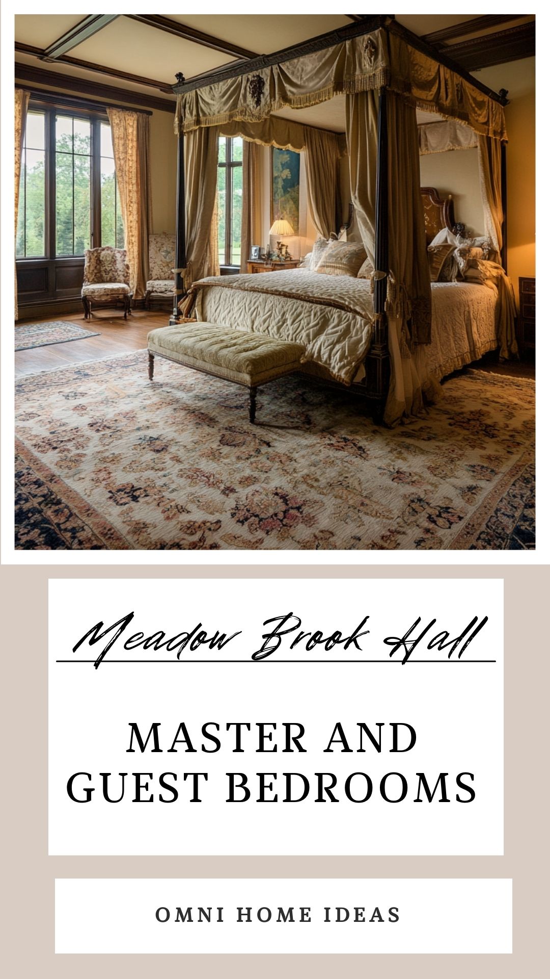master and guest bedrooms of meadow brook hall in rochester hills