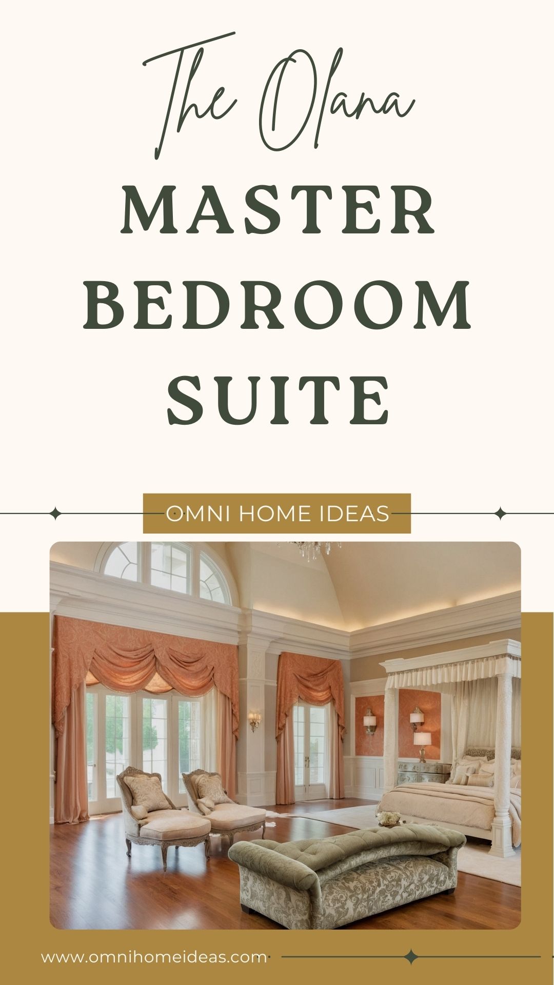 master bedroom suite with luxurious decor at the olana