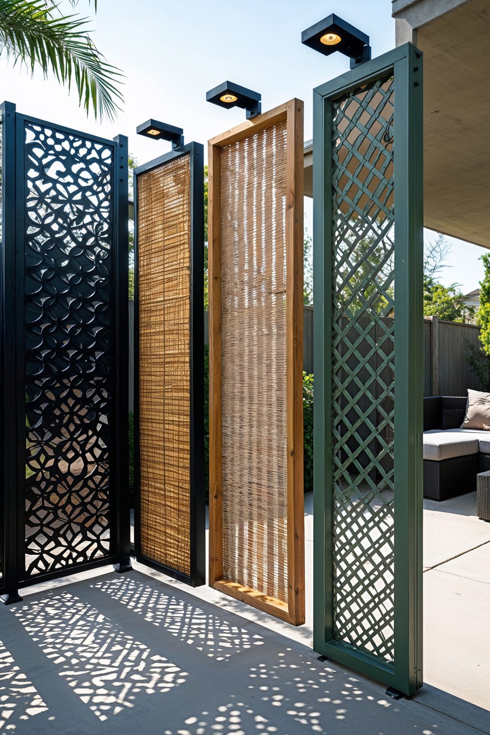 Mixed Decorative Panels With Geometric Patterns Installed On Cha