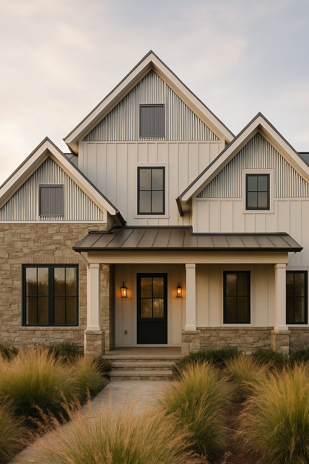 Mixed Material Farmhouse Siding Visual Ideas