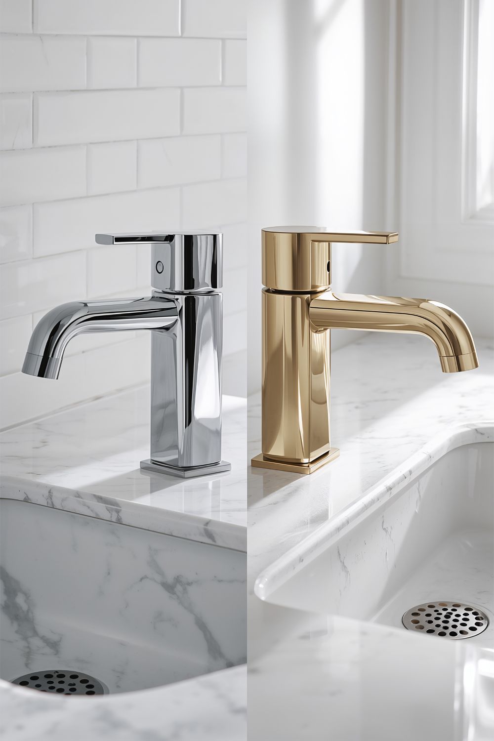 Modern Chrome And Brass Bathroom Faucets For Transitional Style