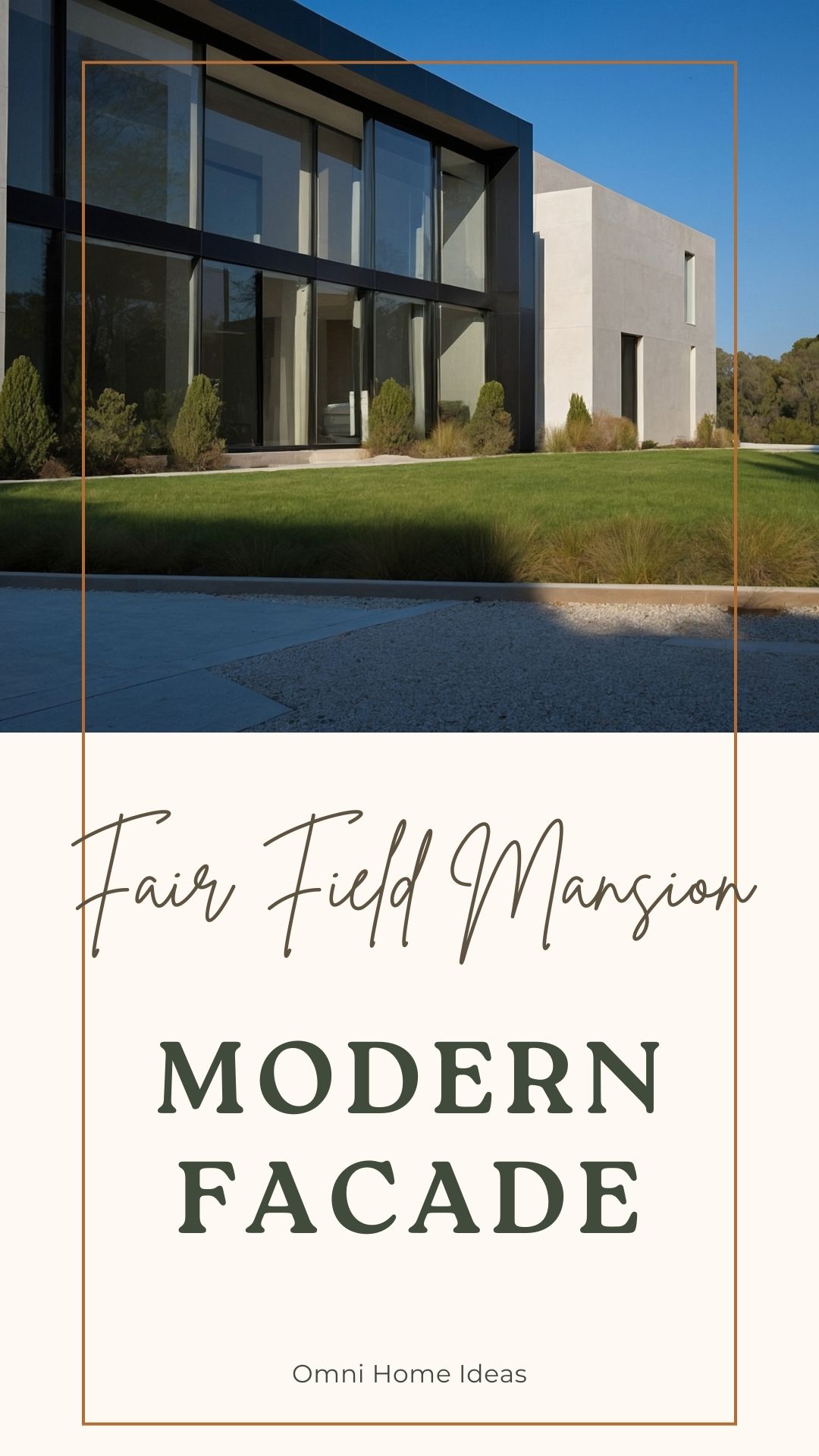 modern facade of fair field mansion in sagaponack