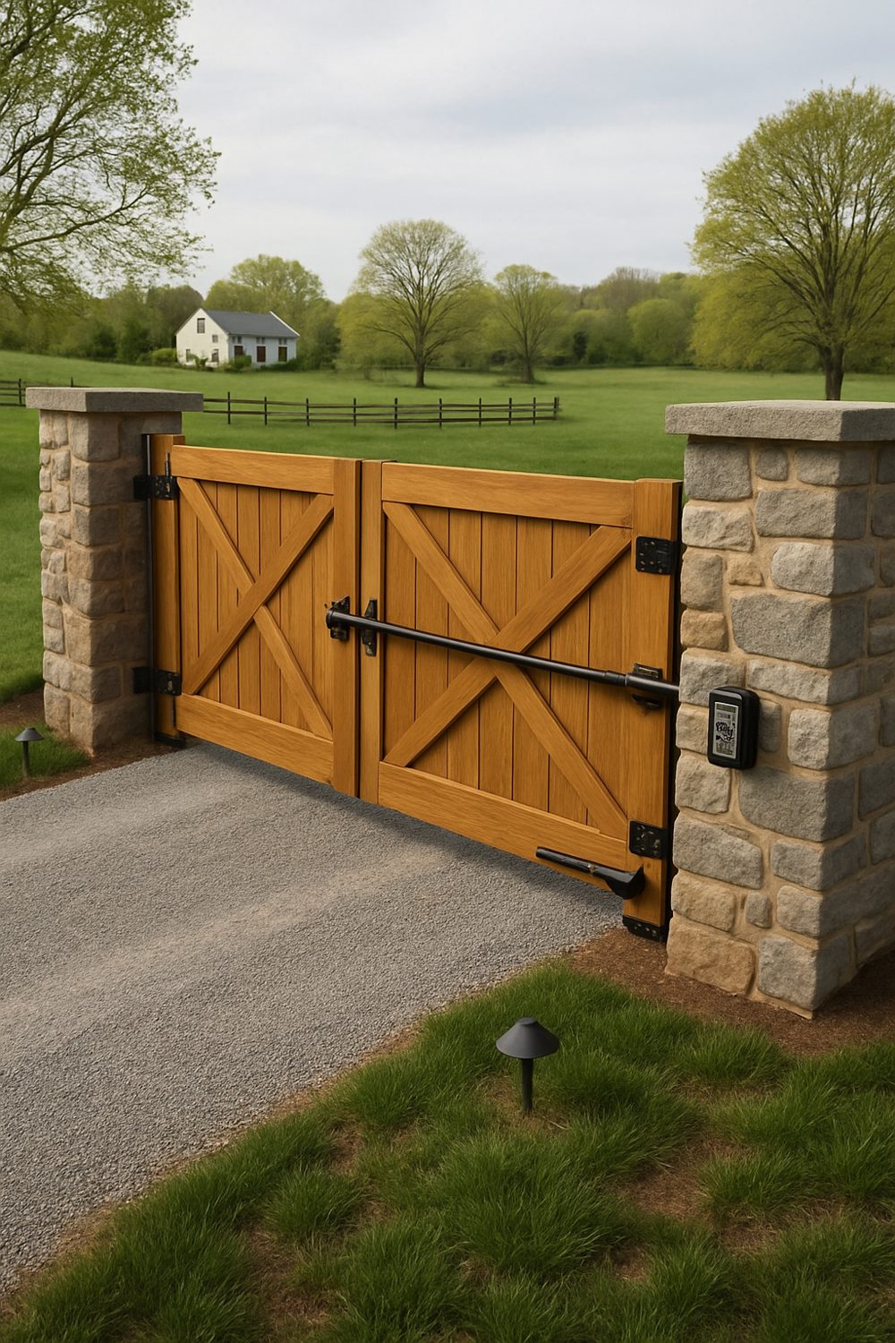 Modern Farmhouse Automatic Driveway Gate Ideas