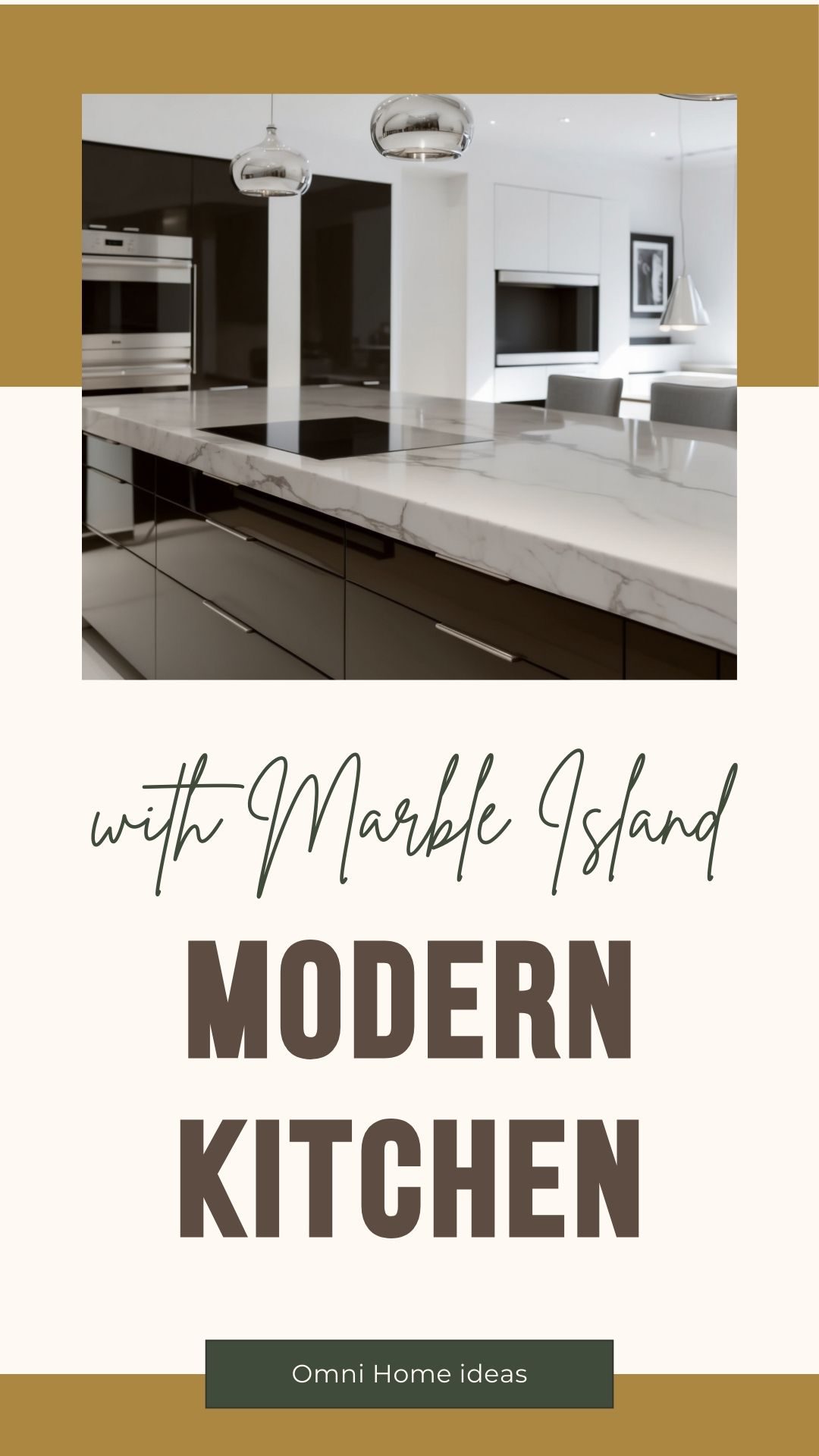 modern kitchen with marble island